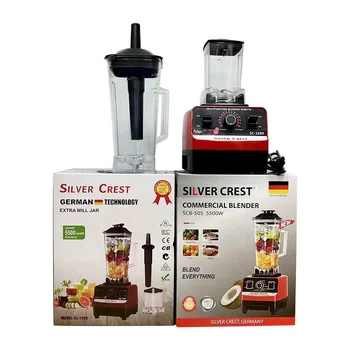 4500W 5500W High Speed 2 In 1 Heavy Duty Commercial Mixer Smoothie Juicer Food Processor Silver Crest Blender