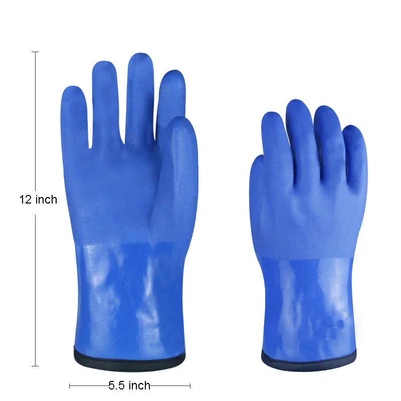 Insulated Waterproof Fishing Gloves Heavy Duty Pvc Coated Non-slip ...