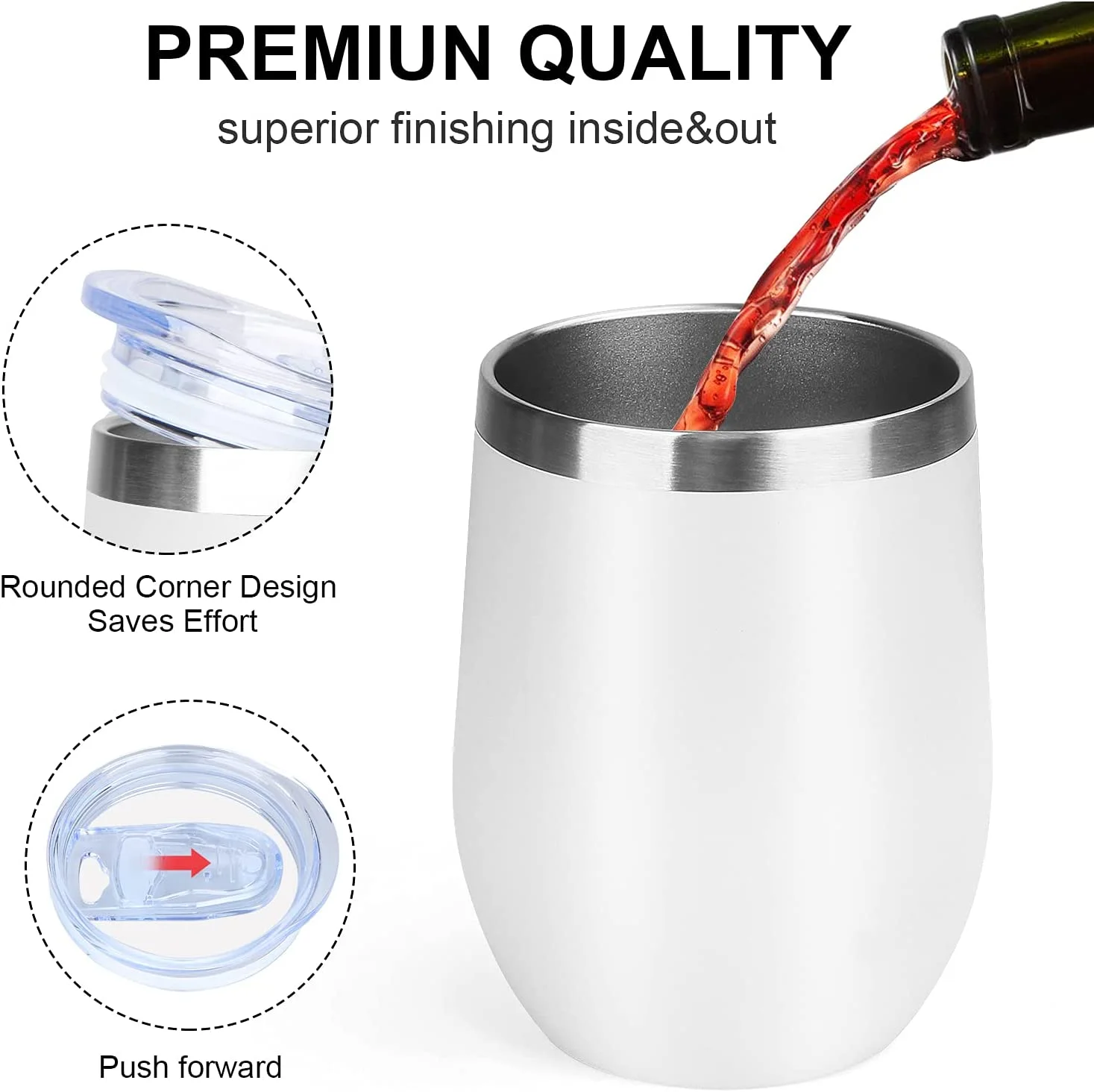 12oz Egg Shaped Stainless Steel Vacuum Coffee Cup Double Wall Insulated
