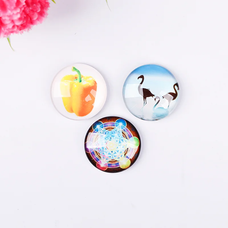 product round shape custom crystal glass creative refrigerator stickers wholesale price magnet for home decoration-36