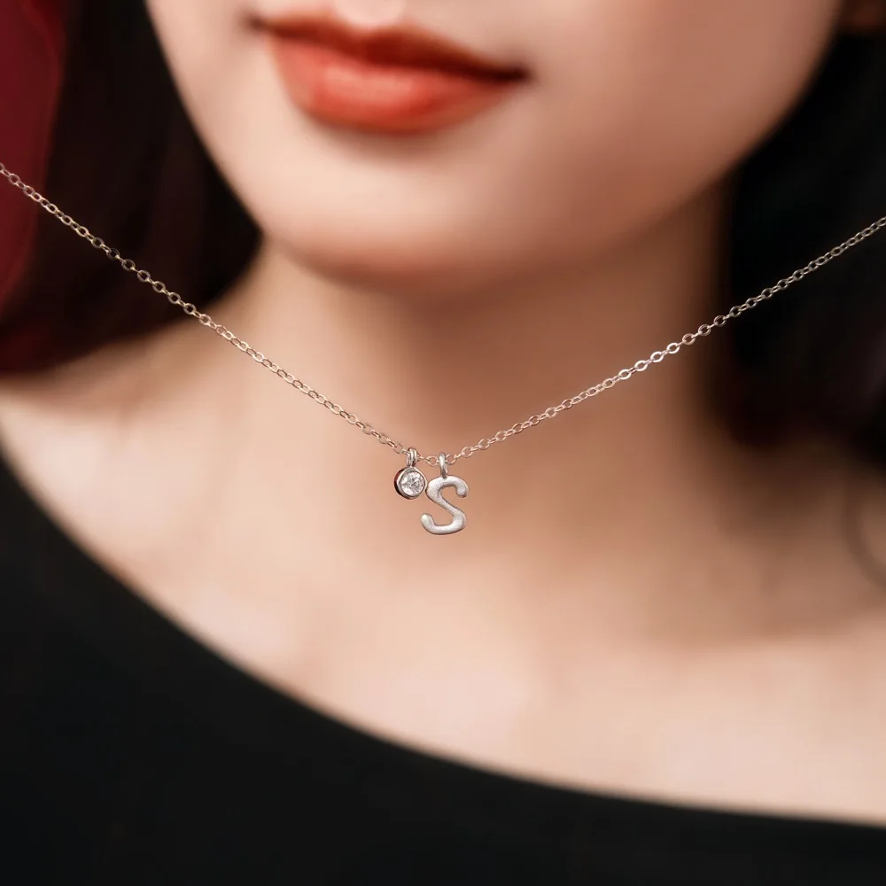 KAKODIY Cute Initial -S- Pendant Necklace for Women as Birthday Gift, Non-tarnishing 5A Zirconia Jewelry detail 2