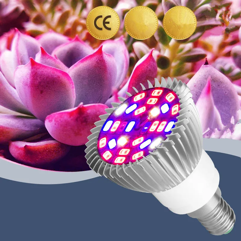 Full Spectrum 30W 50W 80W 100W LED Plant Grow Light UV IR E27 Lamp Bulb for  Potted Plants