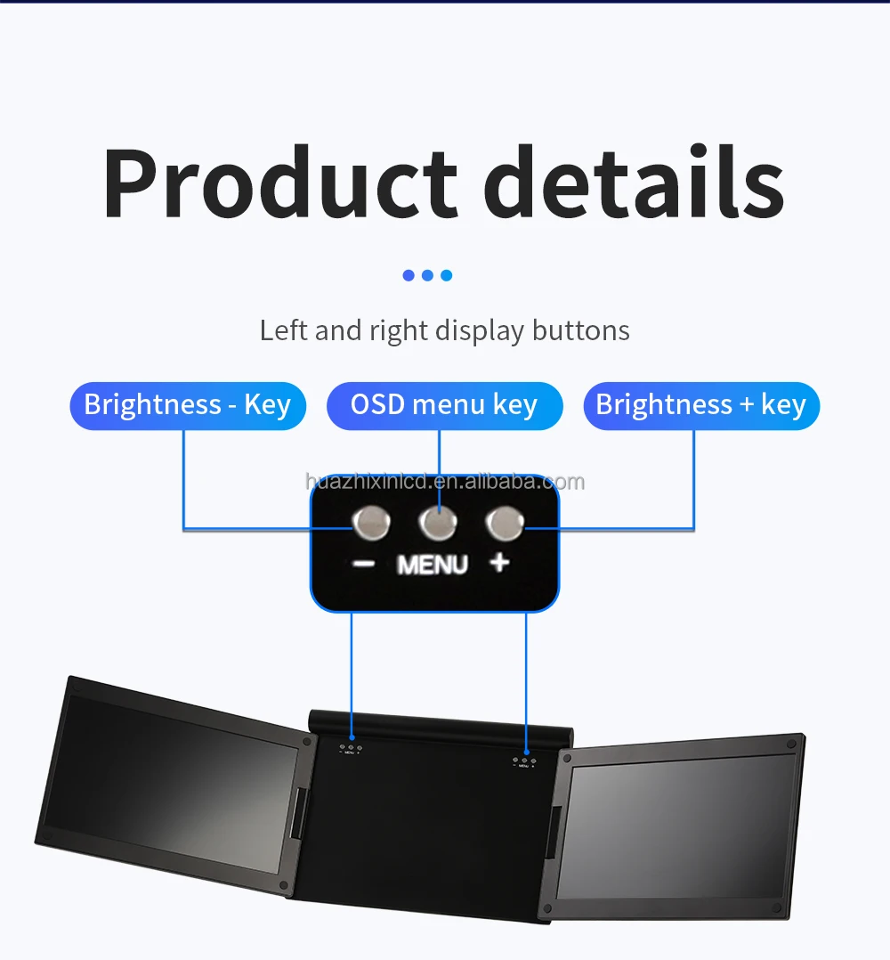 Hot Sell Triple Laptop Monitor 13.3 inch Dual Screen Portable Computer Monitor Screen Extender Laptop