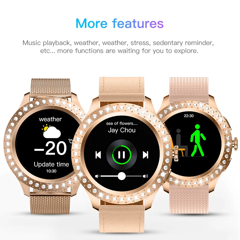 New HW26 MINI 1.35 Inch Lady Rose Gold Smart Watch Chatgpt Voice Assistant Heart Rate Detection NFC Sleep Detection