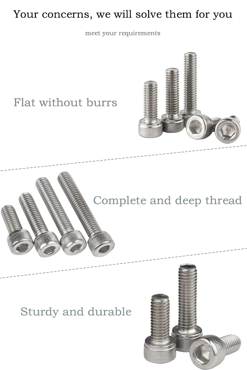 Din912 Stainless Steel 304/316hex Socket Head Cap Screw Manufacturers