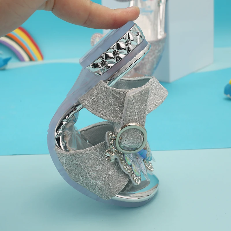 
 Новинка, модные детские сандалии принцессы, летняя обувь с кристаллами, детские сандалии для девочек  