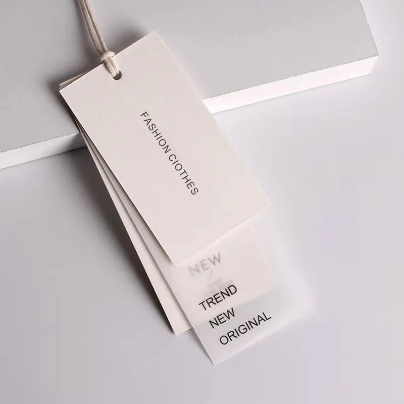 Custom Printed and Designed Paper Cards Hang Tags for Clothing Brand High Quality Designs Hang Tags