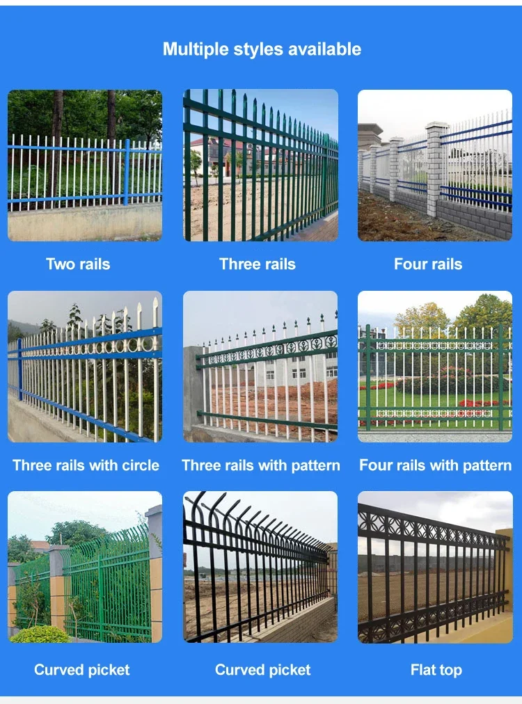 Sliding Gate Design Spear Fencing Flat Spear Top Metal Fence Panel ...