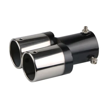 Universal Tailpipe Modification Exhaust Tailpipe Dual Outlet Car Exhaust Tip Stainless Steel Auto Muffler