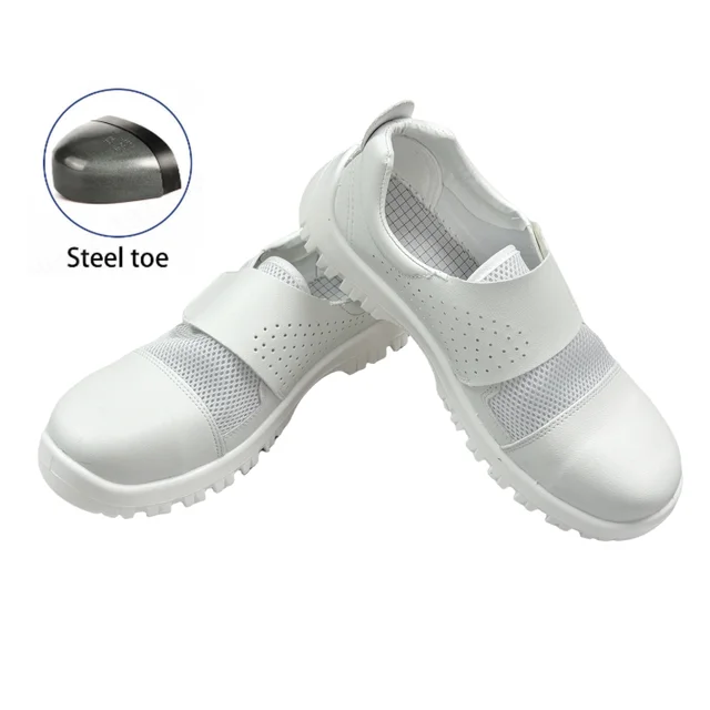 Steel Toe Cap Safety Protection Antislip Summer Breathable ESD Mesh Pu Leather Pu Sole Safety ISO Cleanroom Work Shoe