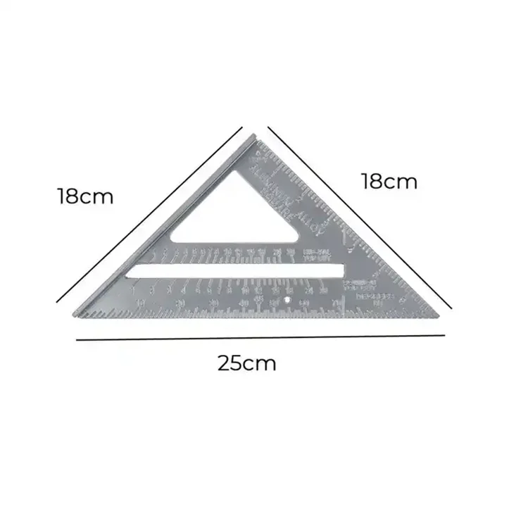 Triangle Ruler for Woodworking Metric Inch 90 Degree 45 Degree Square