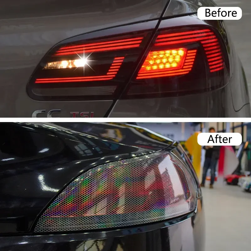 30CM*10M Car Sticker Headlight Lamp Film Auto Laser Honeycomb Taillight ...