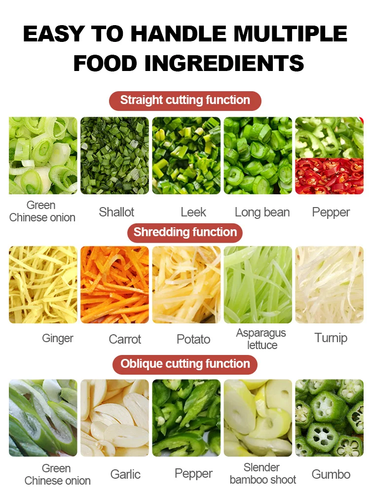 Electric Small Scallion Shallot Vegetable  Cutter Machine Easy Operation Celery Lettuce Spinach Cutter Ginger Shredder