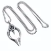 Black stone pendant with a 60cm long chain