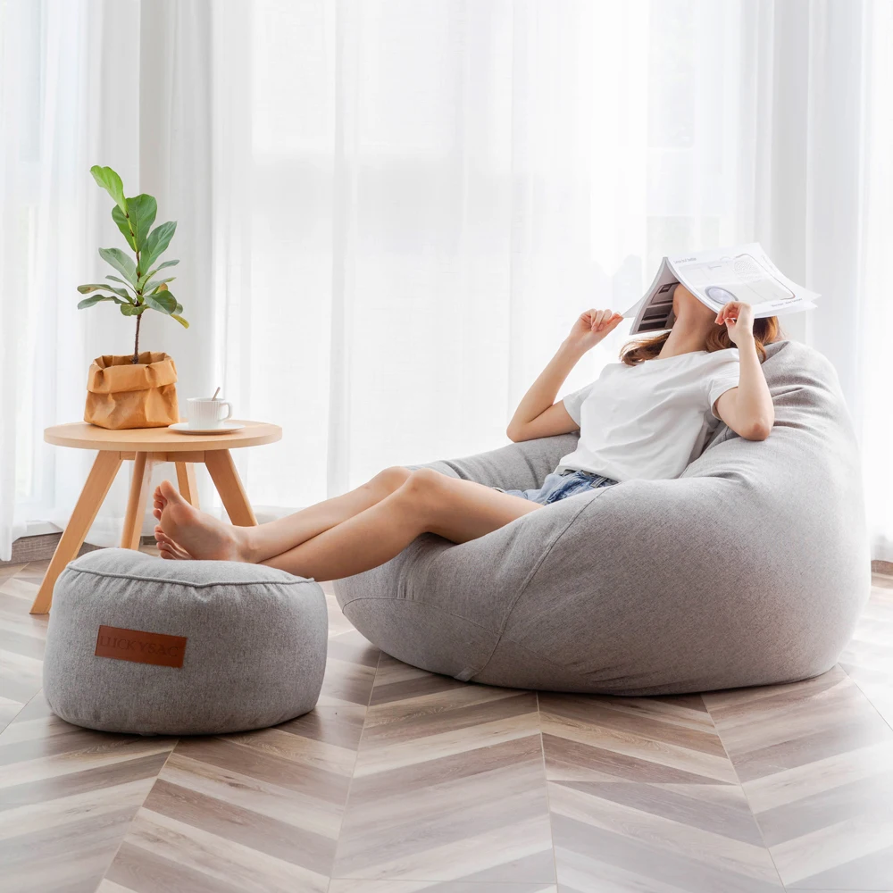 XXL Size Living Room Sofas Comfy Corner Bean Bag Chair Sitzsack Chair  Covers Beanbag Puff Tear Drop Beanbag Pouf