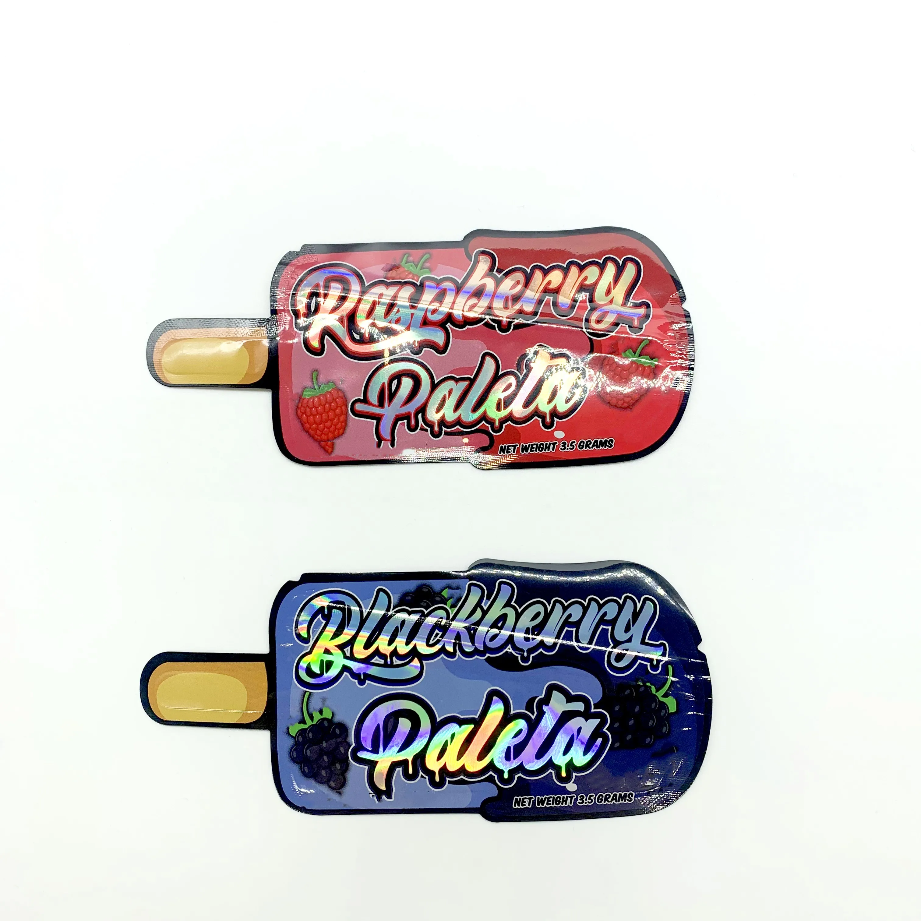 Custom Inside Printed 3.5g Zipper Die Cut Packs Special Unique Shaped