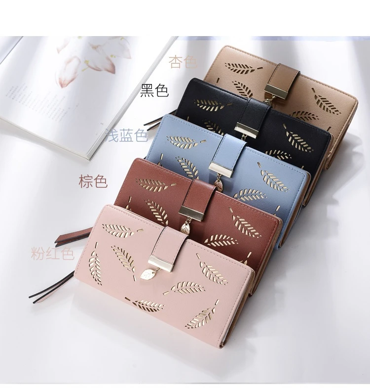 Wholesale New korean hollow out design long style PU leather ladies purse  and wallet women From m.