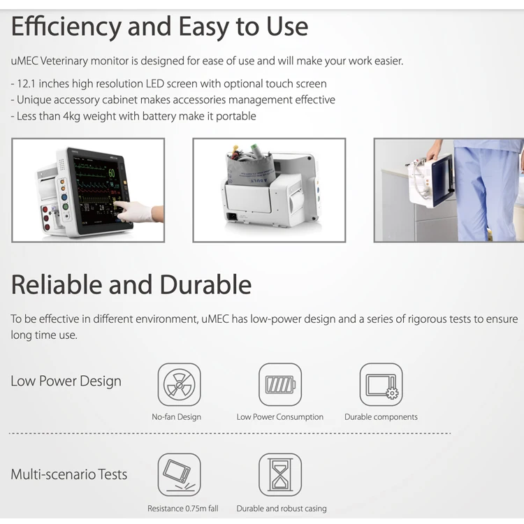 Mindray uMEC12 Vet Basic Veterinary Monitor Vet Monitoring System