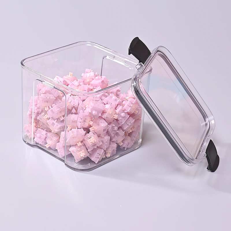 Mechanical Keyboard Switches Storage Jar Keycaps Plastic Sealed Tank
