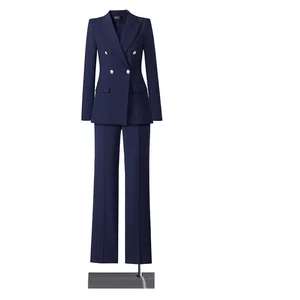 Customize Wine Red  Slim-cultivating V-neck Full Sleeve Spandex/Polyester Professional Work Suit for Hotel Manager Jewelry Store