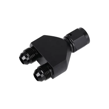 High Precision CNC Aluminum 6AN Female - Dual 6AN Male Y-Block Fuel Fitting Splitter Adapter Connec-r