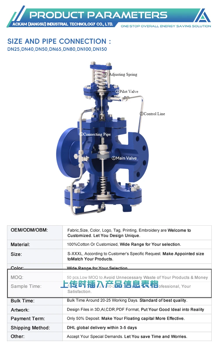 Resistant to Environmental Influences Steam Pressure Valve Reducer Accurate Easy to Maintain Pressure Valve Self-Operated details