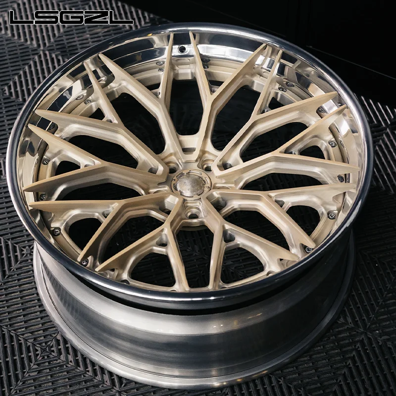New 2 Piece Forged Concave Alloy Carbon Fiber Rims Deep Dish Car Wheels 5x114.3 / 5x130 / 5x120 /