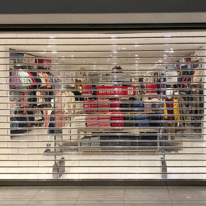 Transparent Polycarbonate Roller Shutter Commercial Roll up Transparent Doors for Restaurant Garage
