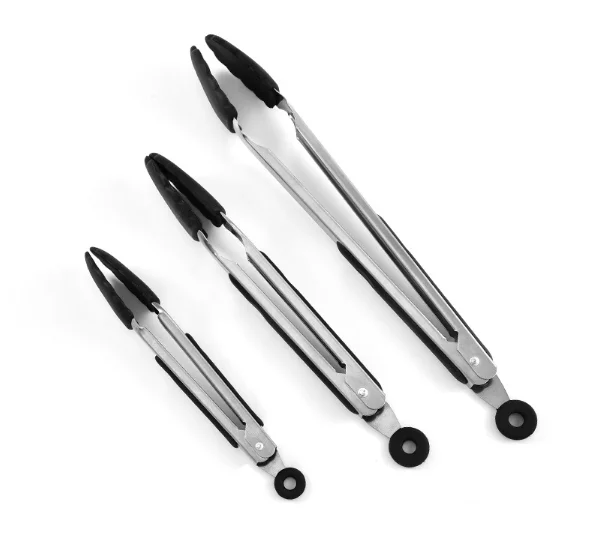 Premium Silicone BPA Free Non-Stick Stainless Steel BBQ Cooking Kitchen Tongs factory