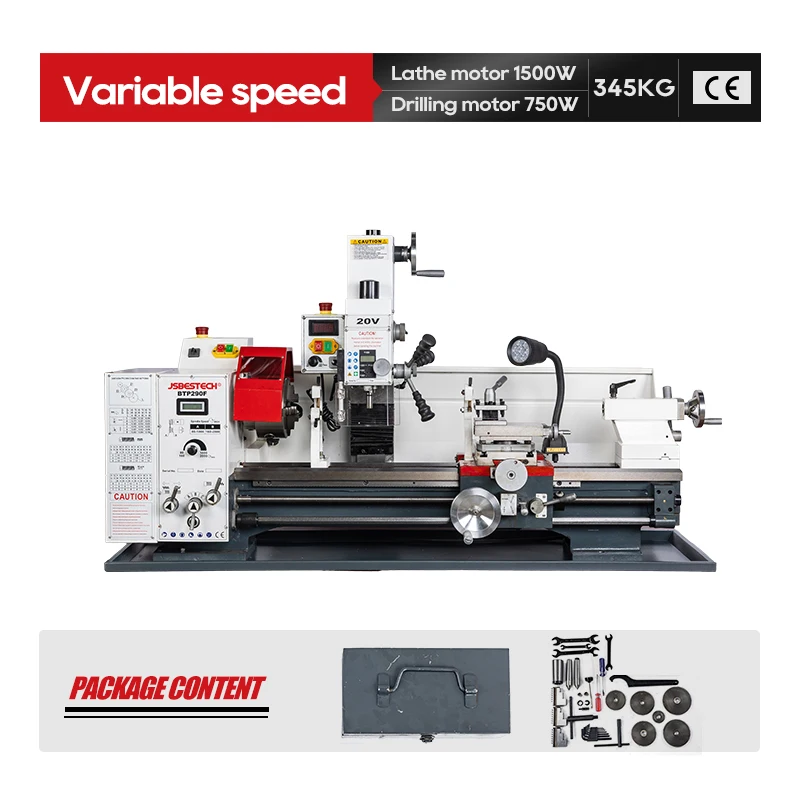 BT290F Precision Lathe Mill Combo Machine for Metal Turning and Drilling