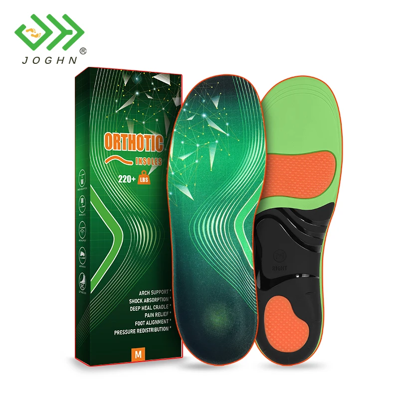 JOGHN Pu Athletic Metatarsal Shock Svettabsorberande Plantillas Arch Support Plattfotsskoinsatser Kudde Sneaker Sport Innersula