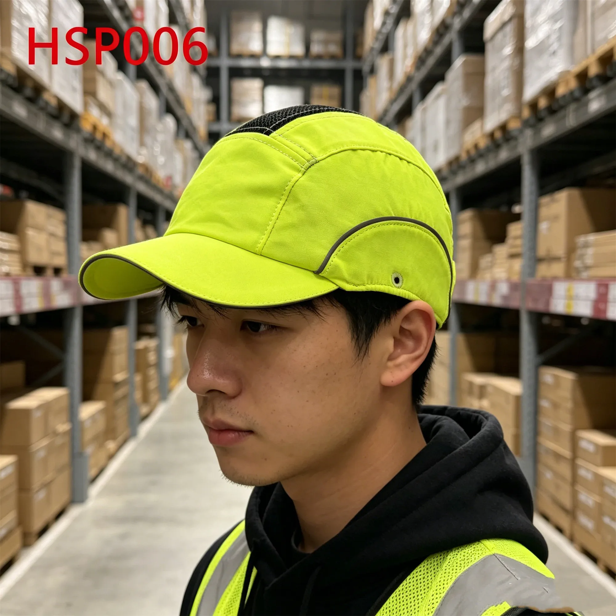 ZYF,prevent Scalp Irritation Fluorescent Yellow Bump Caps with air Hole Low-clearance Spaces Reduces Strain Work Helmets HSP006