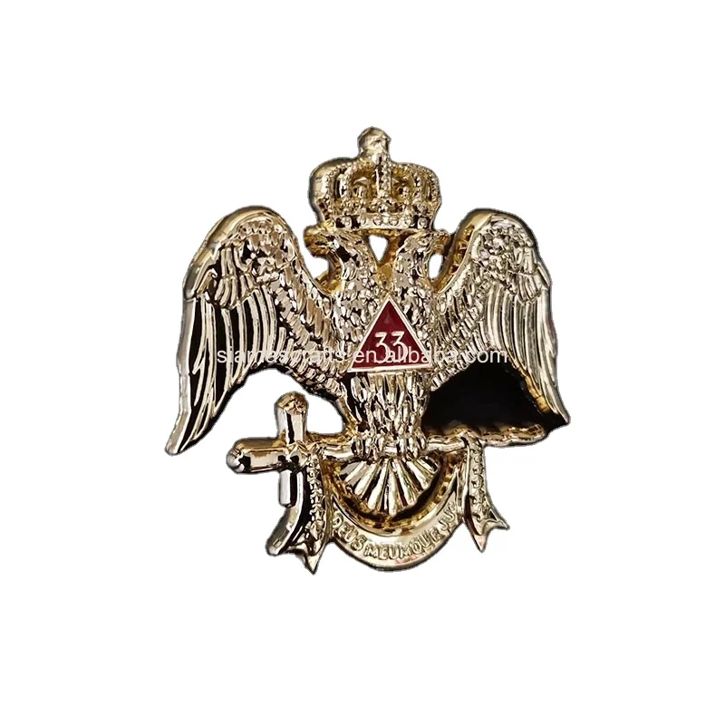 Spilla Da Cravatta/Bavero Patriottica Doppia Aquila - Grigia In Peltro - Uomo