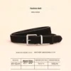 Silver buckle black-105 cm