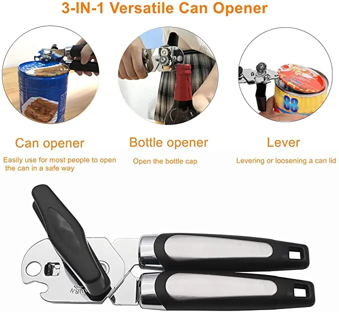 Универсальный сверхмощный острый нож из нержавеющей стали Amazon 3 в 1 с гладкой кромкой жестяная банка для пива безопасный ручной