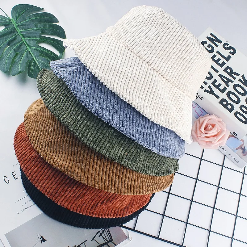 Veracap Hb15 High Quality Designer Winter Hats Solid Color Wide Brim Fishingman Hat Custom Logo Corduroy Bucket Hats