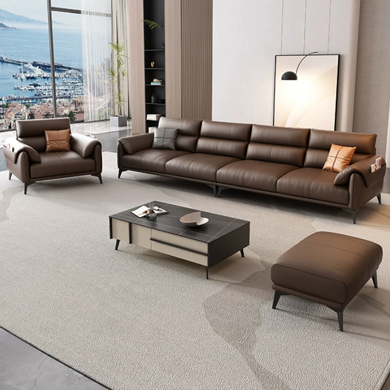 1+2+3 Set Modern Three Seat Leather Sofa for Home Office Hospital Commercial Use-OEM Applicable