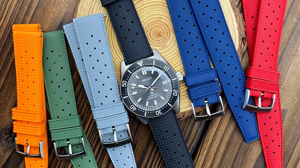 High Quality Luxury Fkm Rubber Watch Band 20mm 22mm Tropical Sports