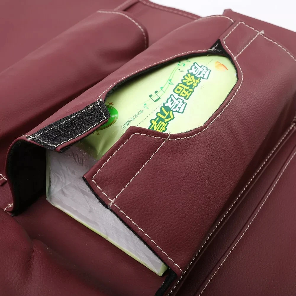 Pu Leather Car Rear Seat Storage Bag Car Holder Multipocket Storage