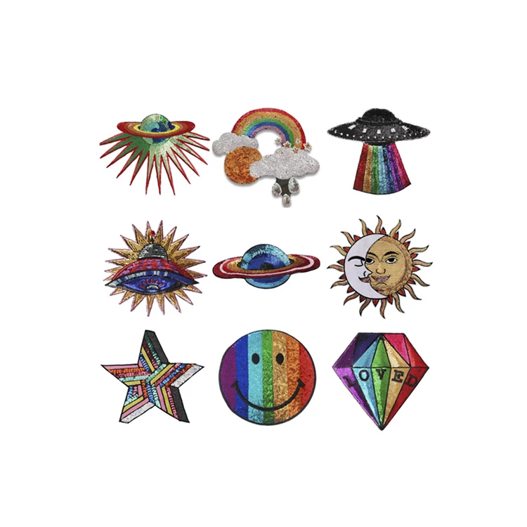 Радуга НЛО Солнце Планета Алмазные Красочные блестки патчи DIY декоративные