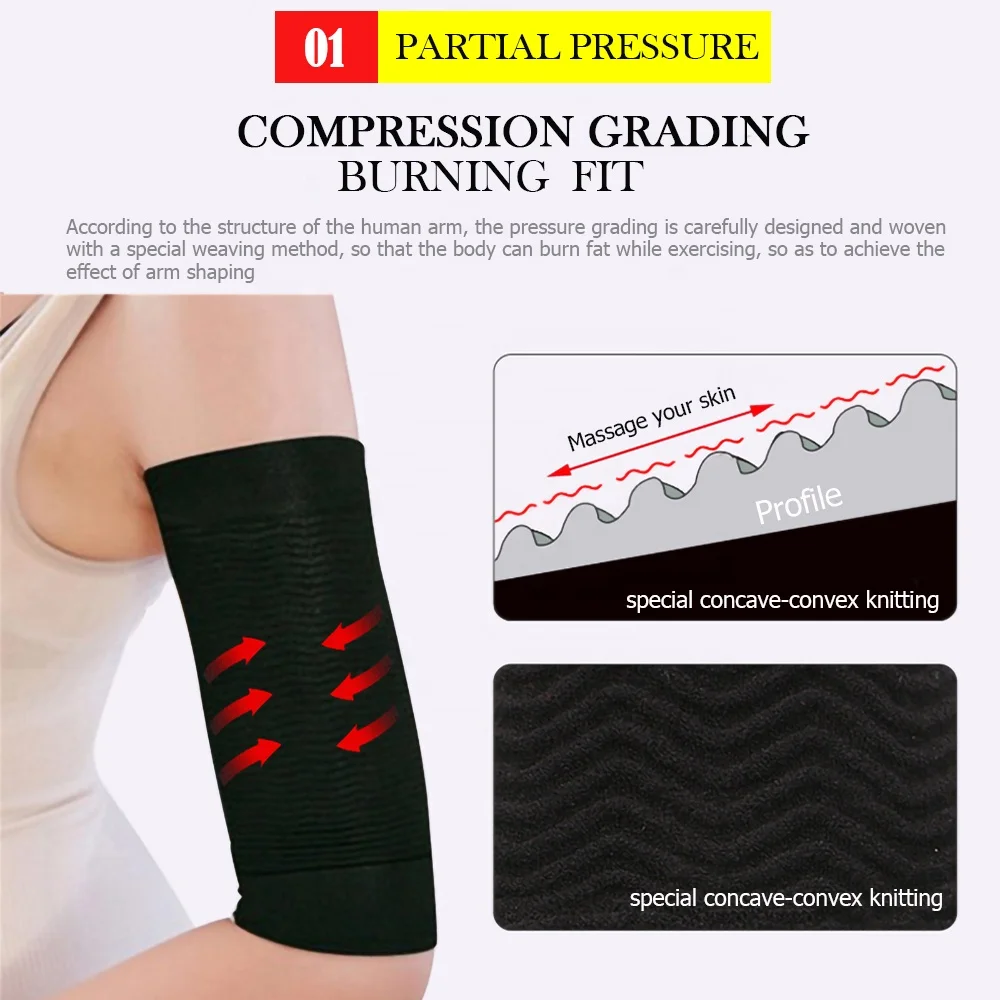1 Pair Elastic Arm Shaper Weight Loss Slimming Compression Sleeves