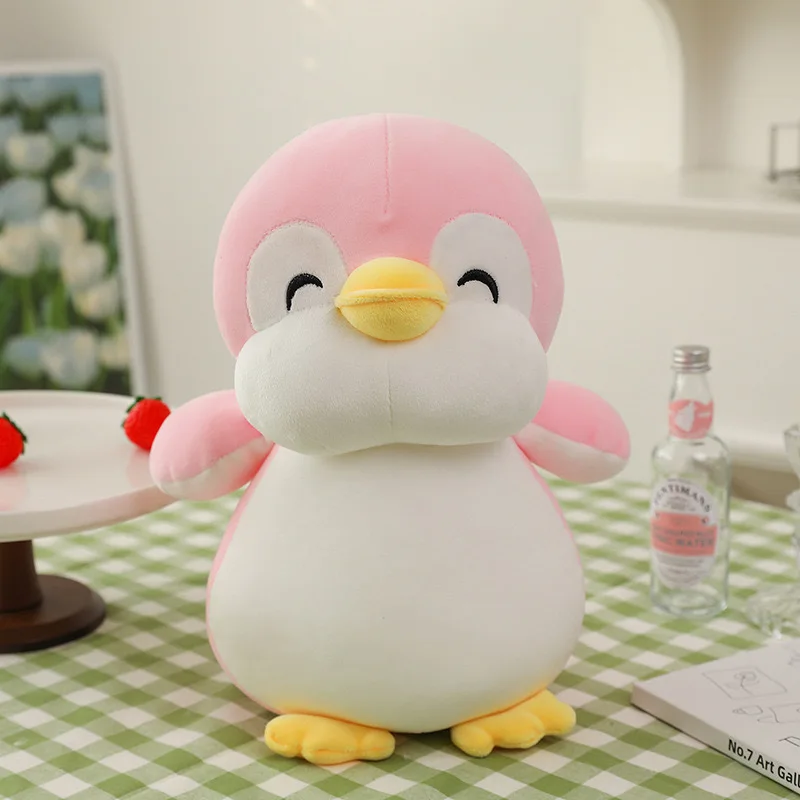 Penguin Plush Toy Gery Blue Pink Stuffed Animal Gift