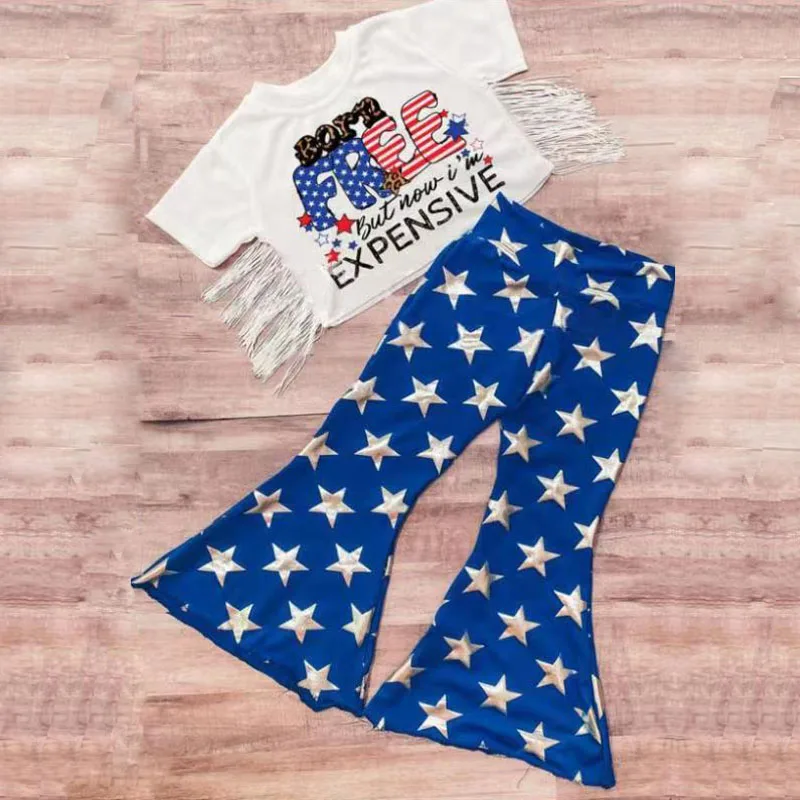 7月4日出生自由但现在我贵的字母星星印铃底流苏婴儿衣服西服女孩衣服 Buy 7月4日 西式服装 女孩的衣服product On Alibaba Com