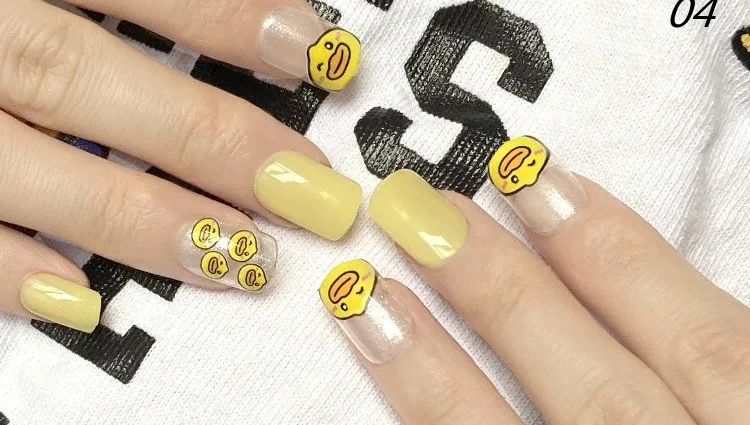 pastel yellow nails tip｜TikTok Search