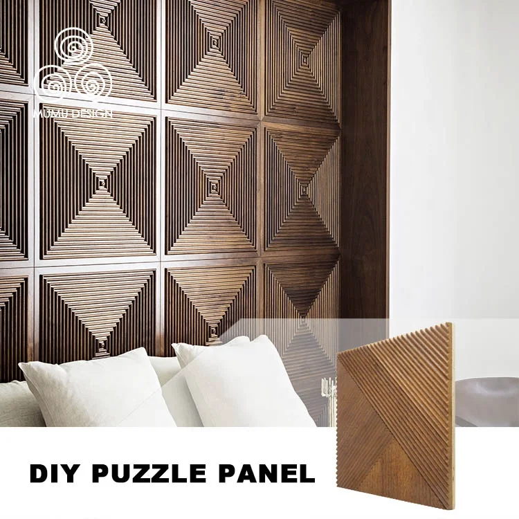 MUMU Interior Decor Cover Round Living Room Bedroom Background Wooden Cladding Solid Wood Wall Panel