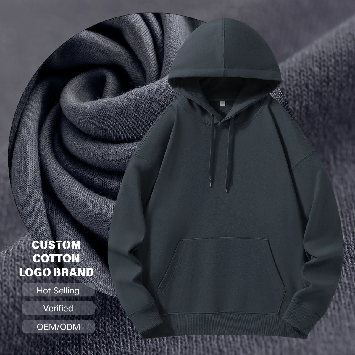 Wholesale Plain Dyed Men'S 330G Cotton Autumn Winter Men Sportswear Hooded Sweatshirt With Custom Graphic Print