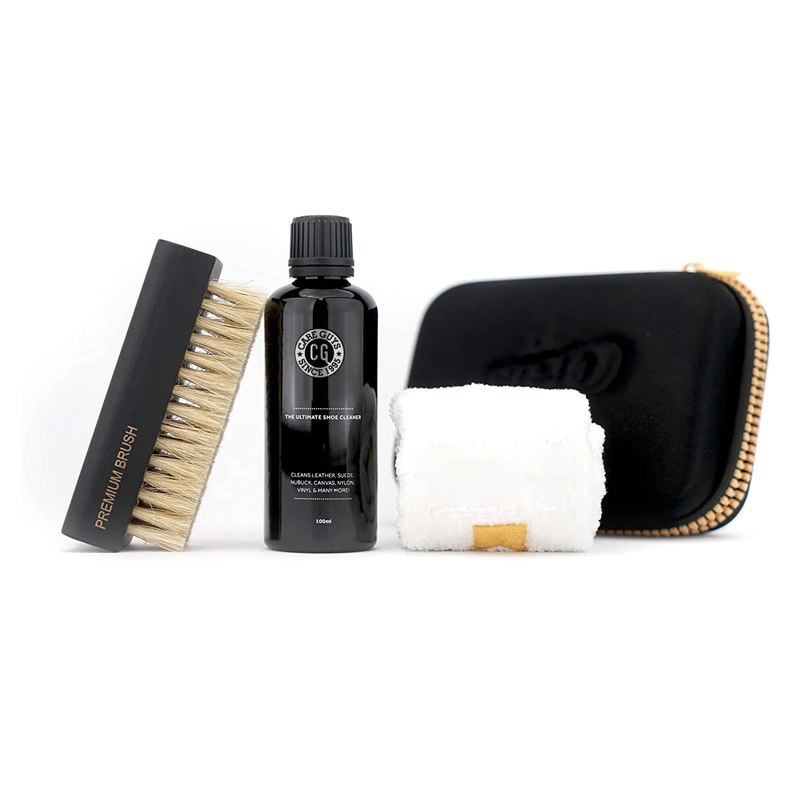 FACTORY LACED Kit Complet Nettoyage Chaussures - Nettoyant Baskets, Brosses Et Microfibre Pour Cuir, Daim Et Maille