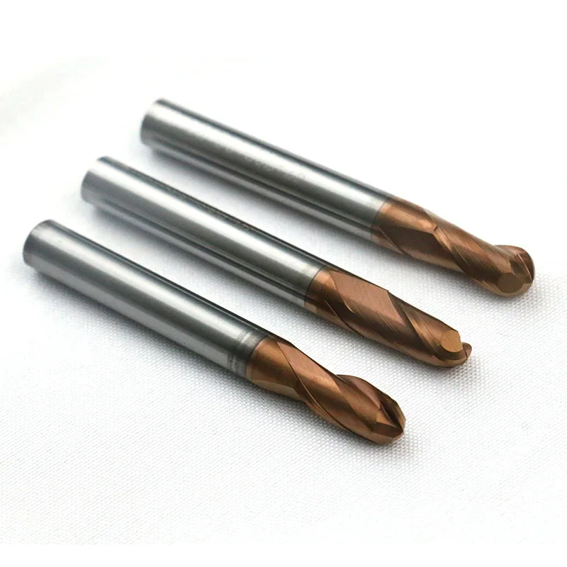 Cnc Milling Carbide Ball Nose End Mill Cutter Mts Hrc55 2 Flute Ball ...