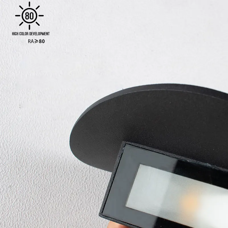 LED wall lamp round white black balcony courtyard bedroom bedside aisle modern decorative wall lamp