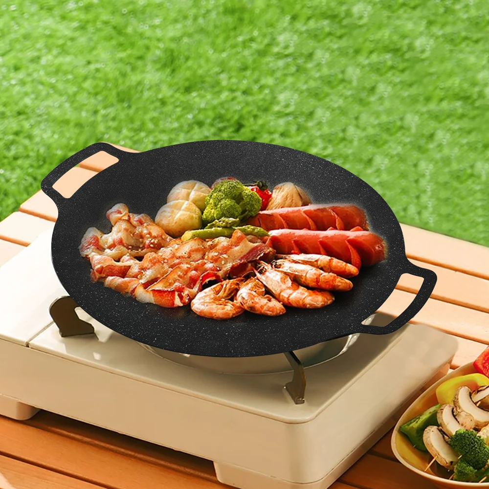 korean bbq cast iron grill plate for gas grill